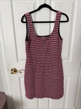 topshop pink check dress TOPSHOP - Pink & Black Check Mini Dress